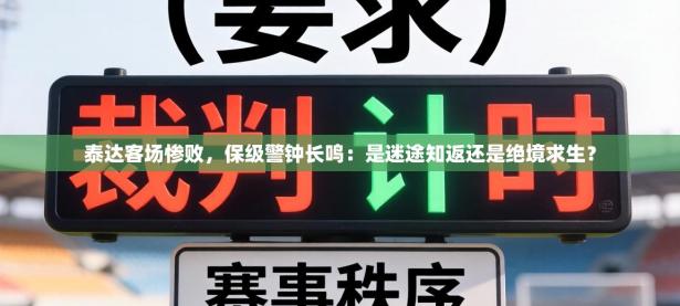 泰达客场惨败，保级警钟长鸣：是迷途知返还是绝境求生？