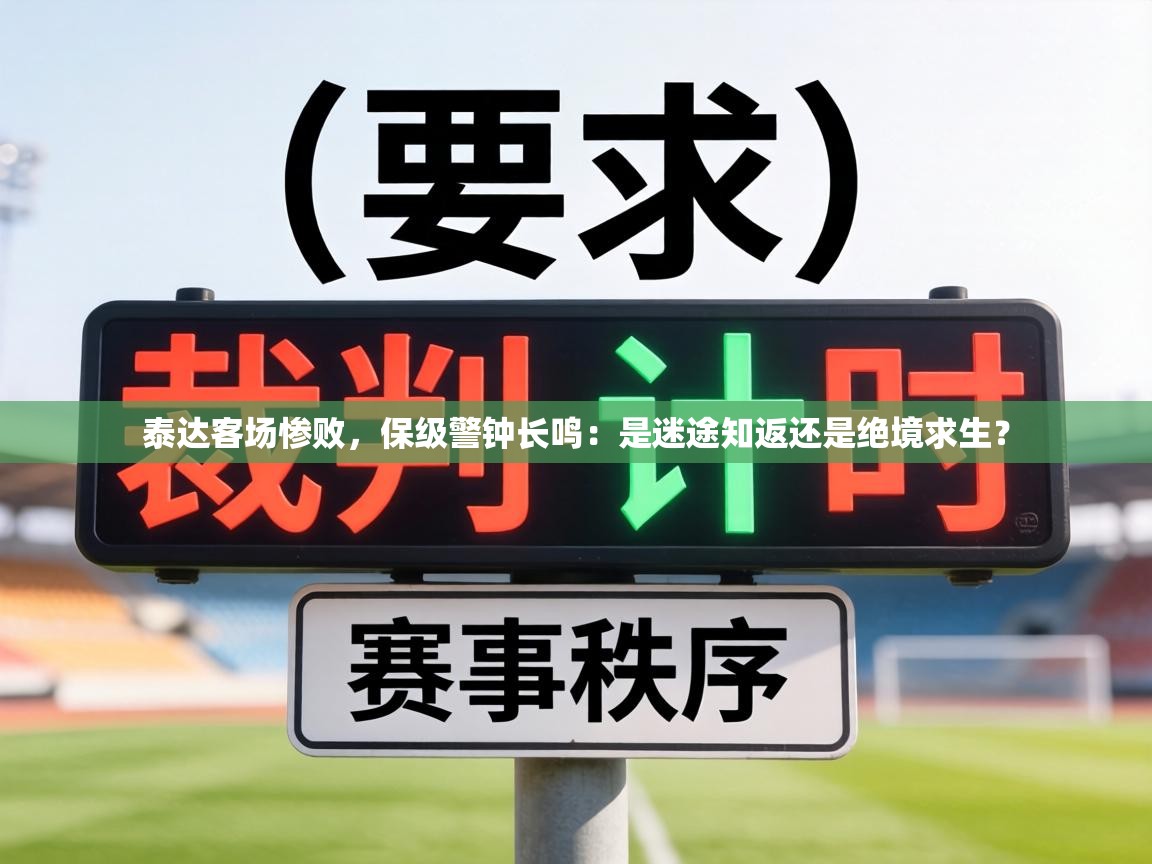 泰达客场惨败,保级警钟长鸣:是迷途知返还是绝境求生? 第1张